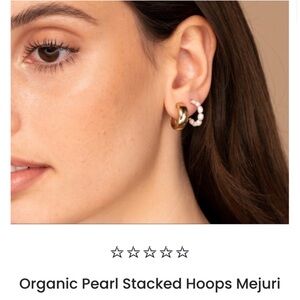 Mejuri Organic Pearl Small Stack Hoop Earrings